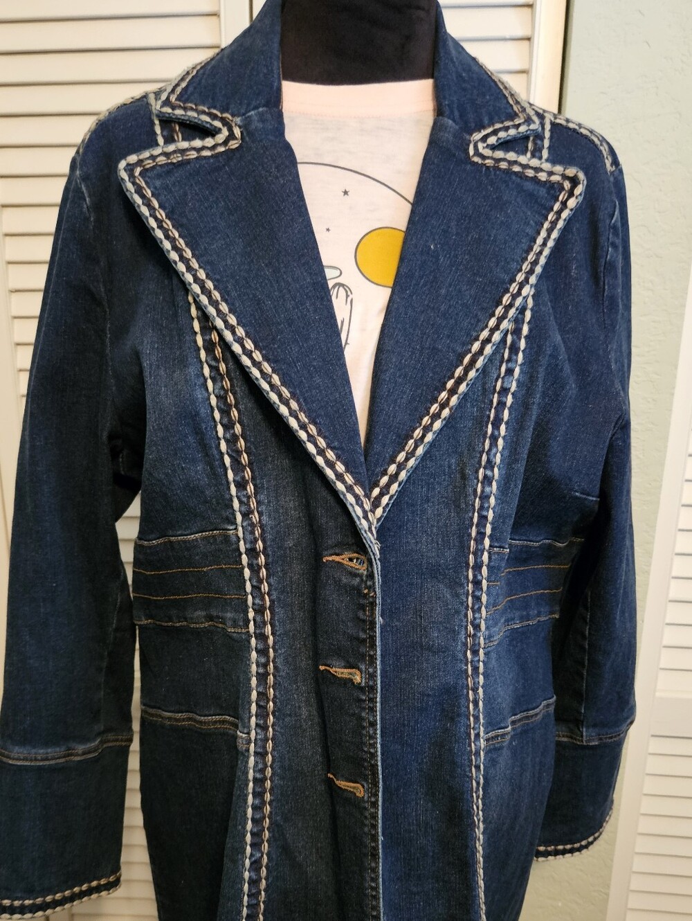 Midnight Velvet Women's Denim Trench Coat - Picture 3 of 16